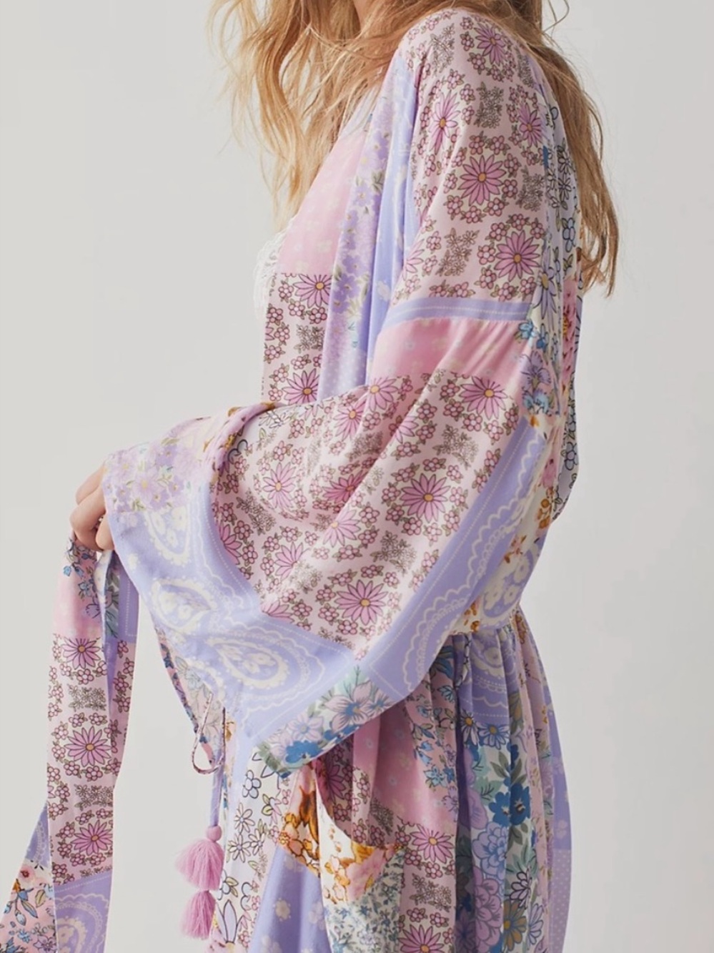 Spell Gypsy Collective Cha Cha Maxi Robe S/M Duster Coverup Lounge Long Pastel - Picture 6 of 17